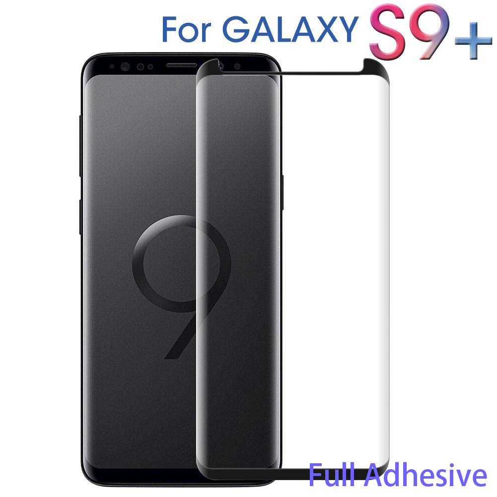 Galaxy S9+ (Plus) / S8 Plus Full Adhesive Glue Full Edge Tempered Glass Screen Protector - Case
